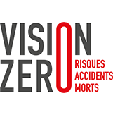 Logo for the Vision Zero initiative in Luxembourg, run by the Association d'Assurance Accident for accident prevention and health at work.