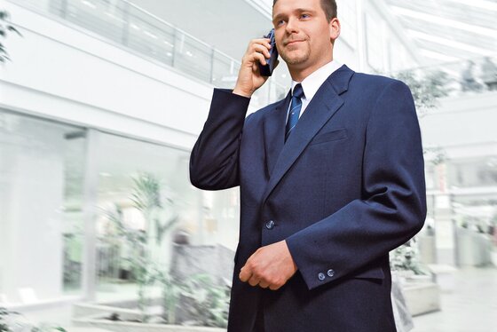 Security guard on the phone during a round