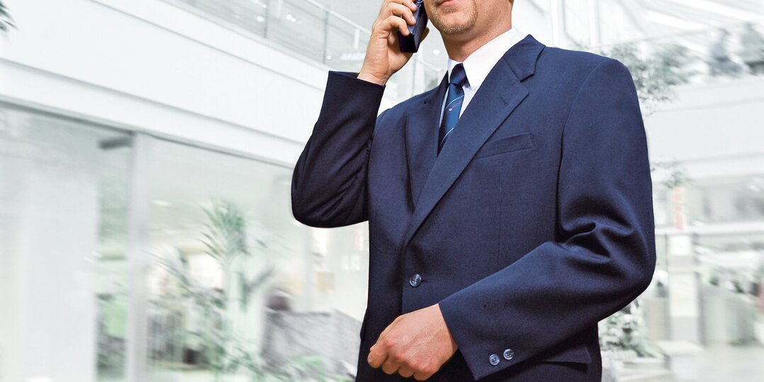 Security guard on the phone during a round